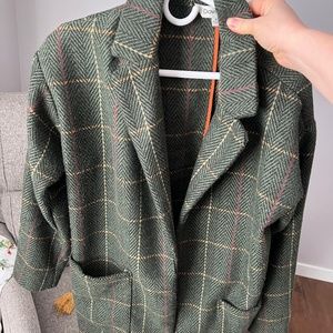 Davi and Dani green plaid coat - size M